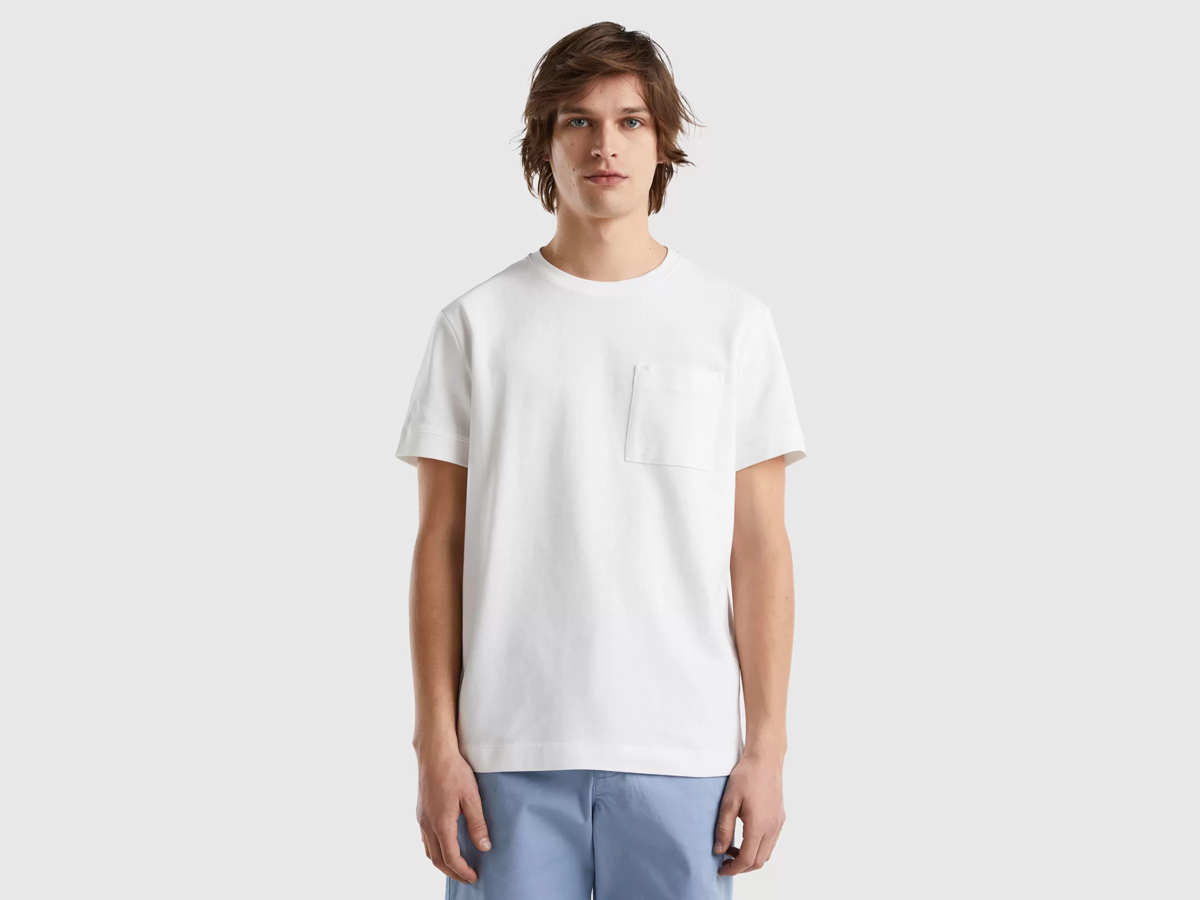 T-Shirt Com Bolso Pequeno 100% Algodão^Benetton Hot