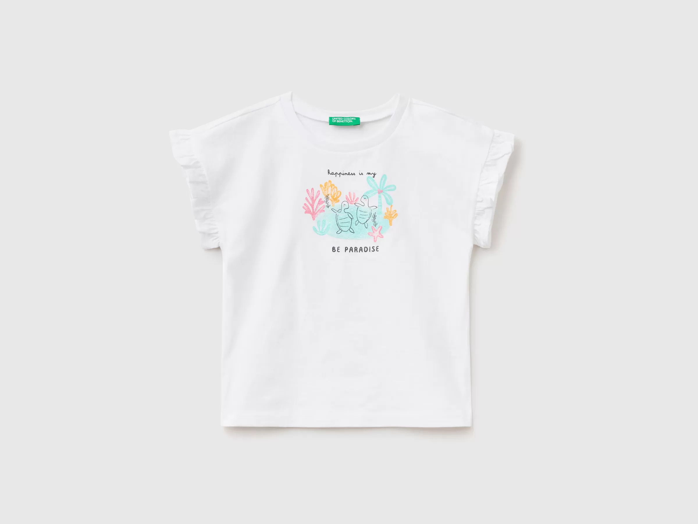 T-Shirt Com Estampa Aquarela^Benetton Outlet