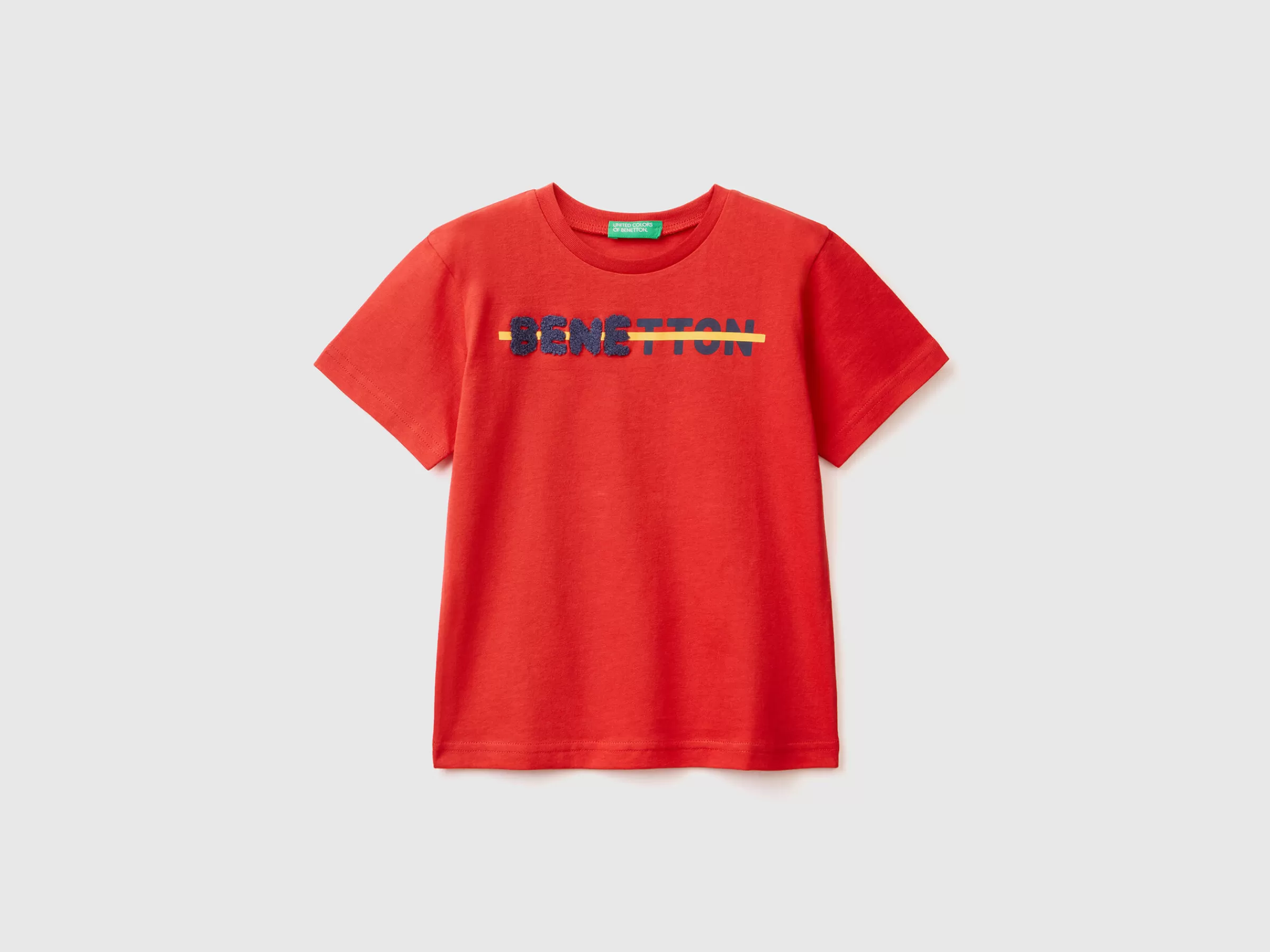 T-Shirt Com Estampa E Bordado^Benetton Cheap