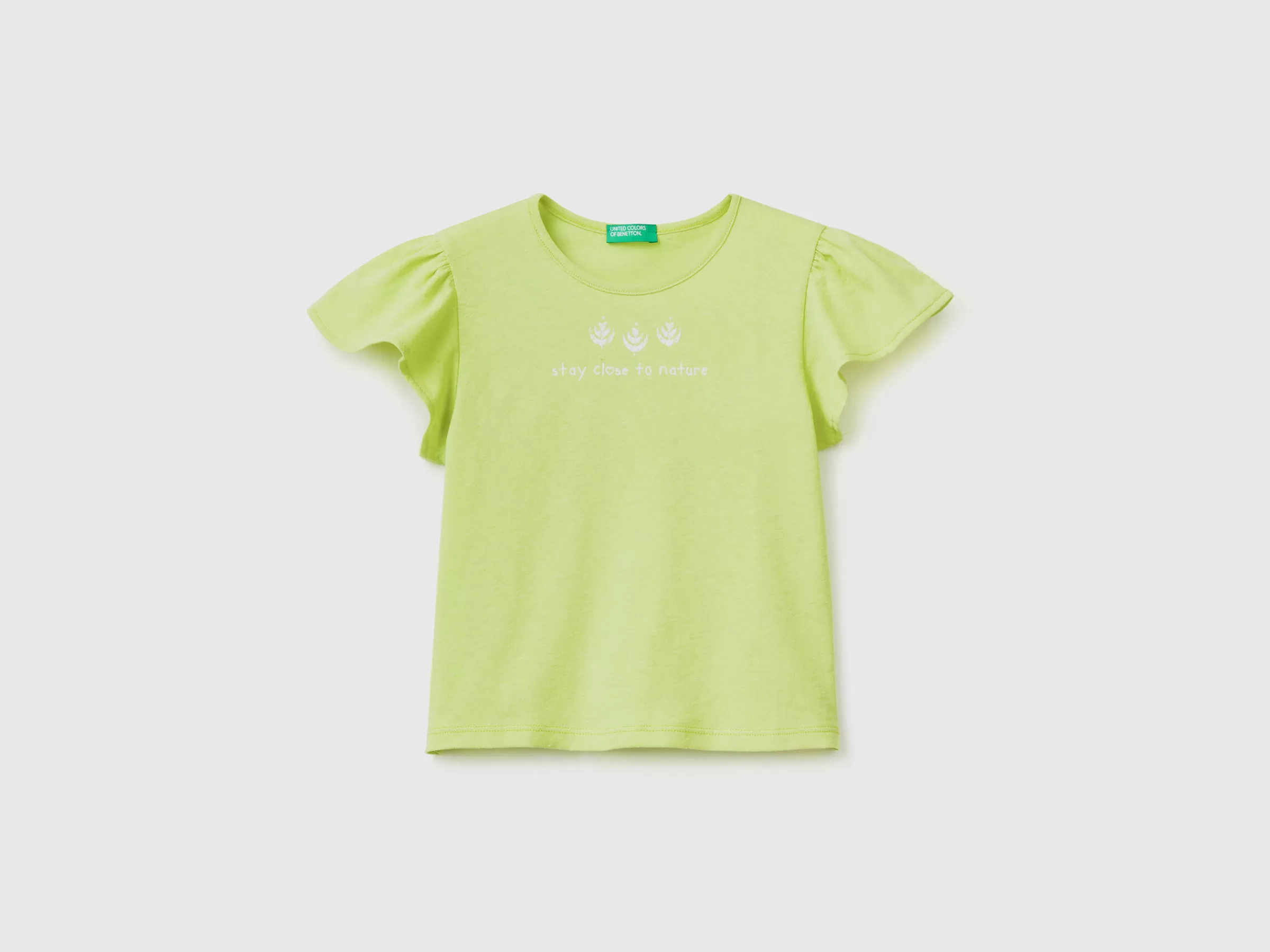 T-Shirt Com Estampa Em Mescla De Linho^Benetton Flash Sale