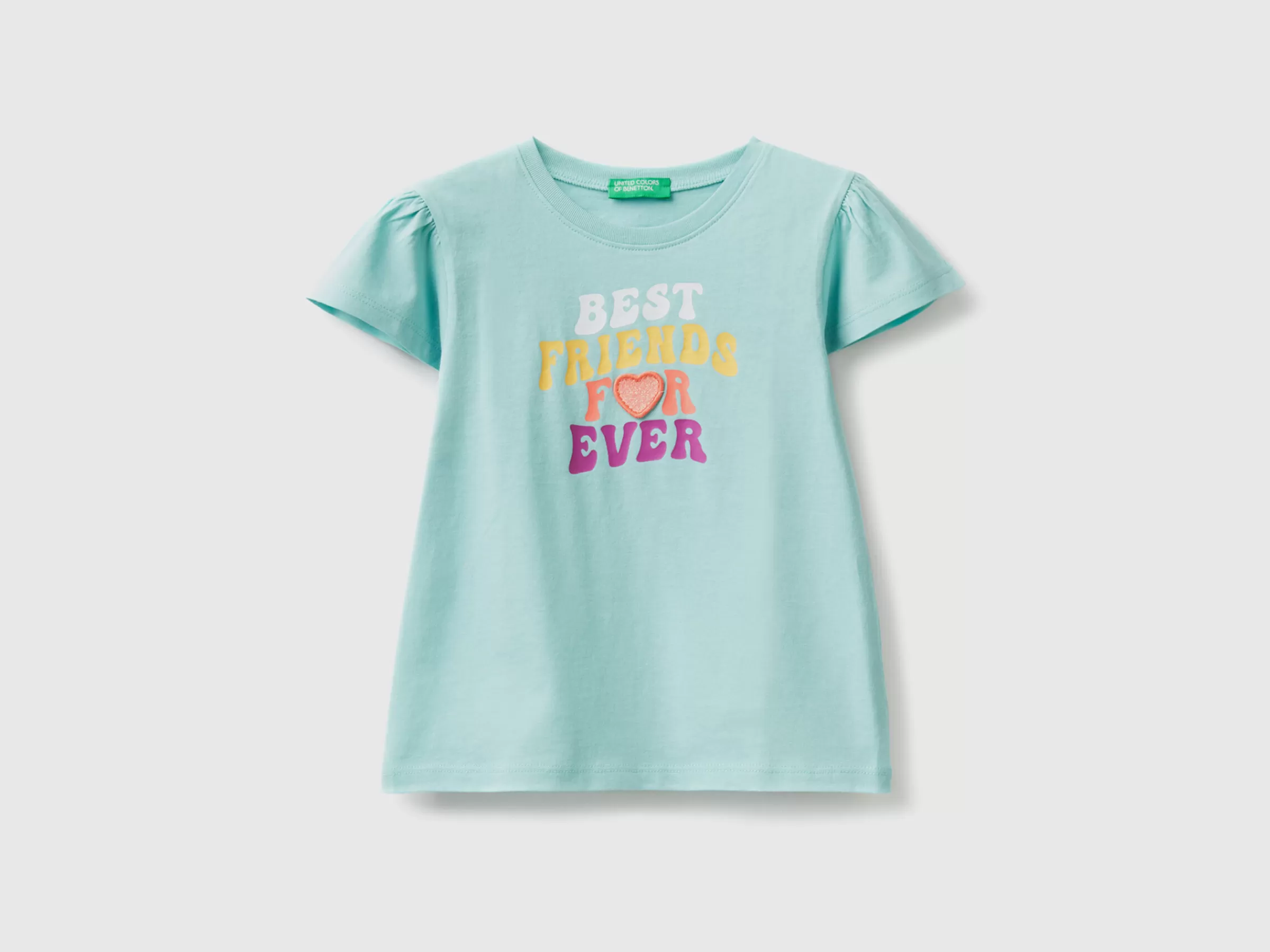 T-Shirt Com Estampa Glitter E Patch^Benetton Outlet