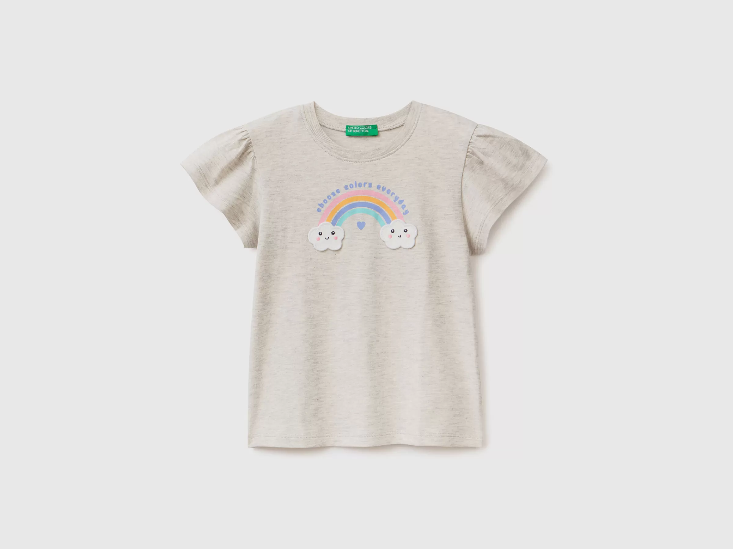 T-Shirt Com Estampa Glitter E Patch^Benetton Best