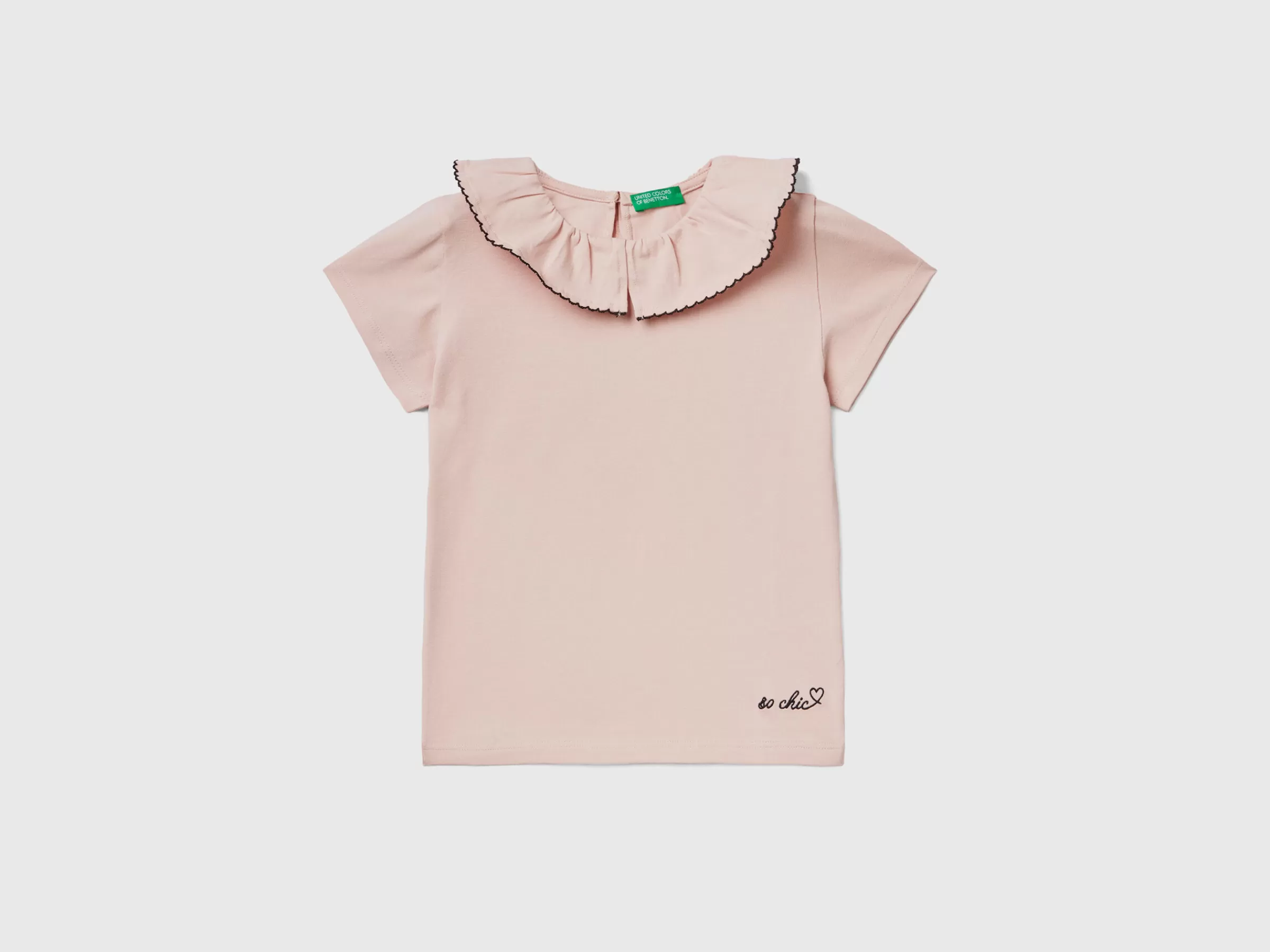 T-Shirt Com Gola Folho^Benetton Best