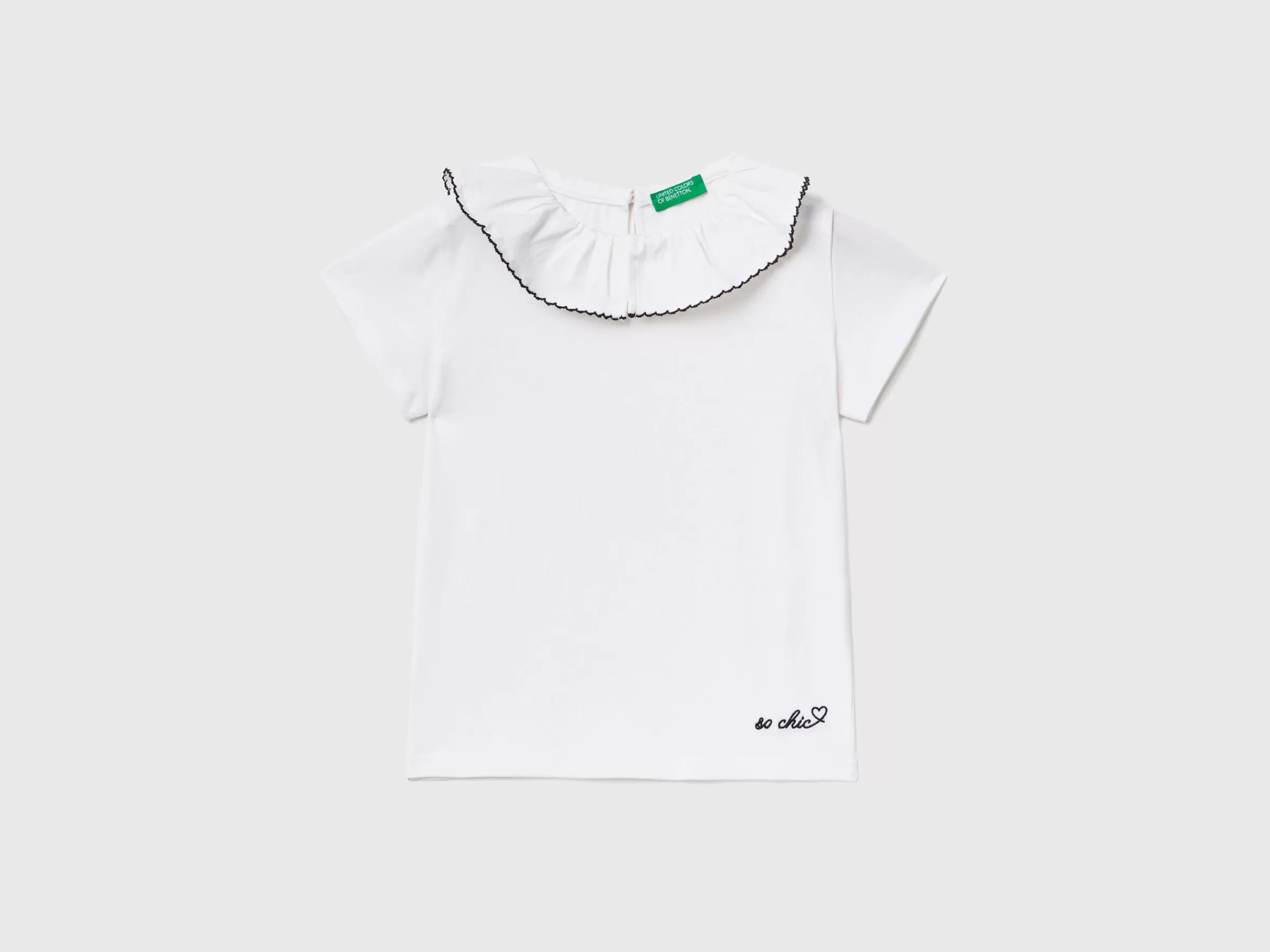 T-Shirt Com Gola Folho^Benetton Shop