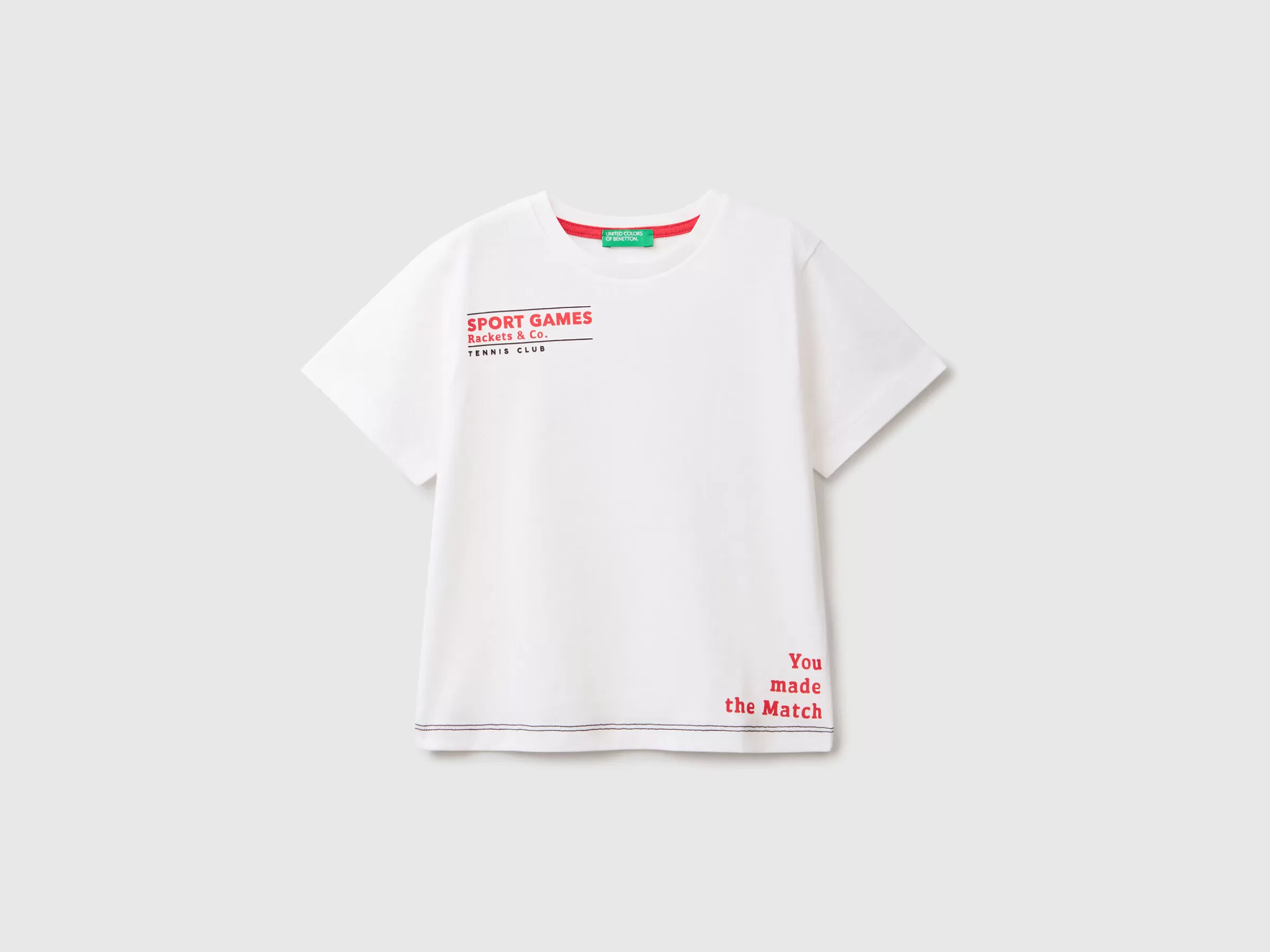 T-Shirt De Gola Redonda Com Estampa^Benetton Store