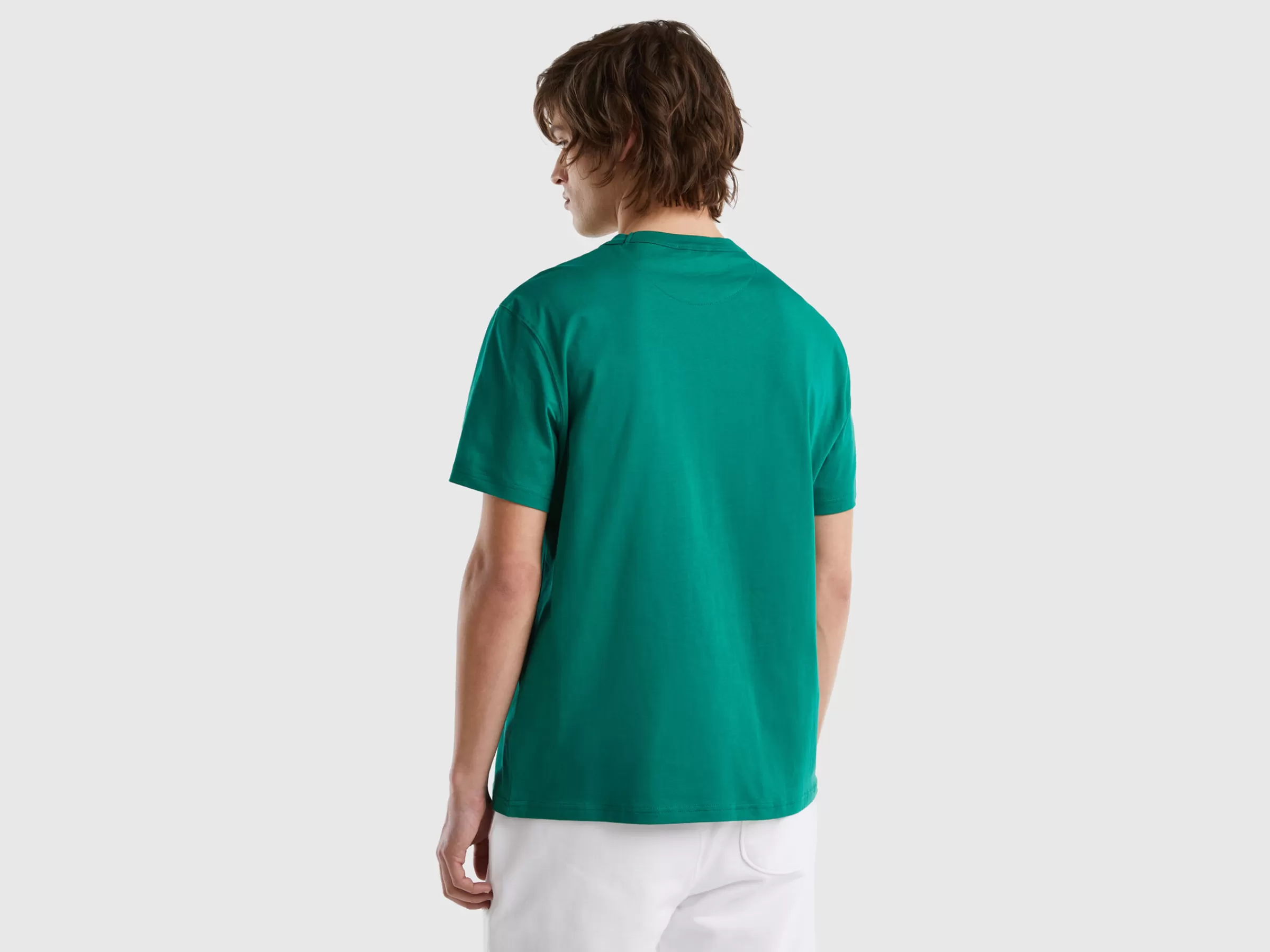 T-Shirt De Gola Redonda Com Estampa^Benetton Shop