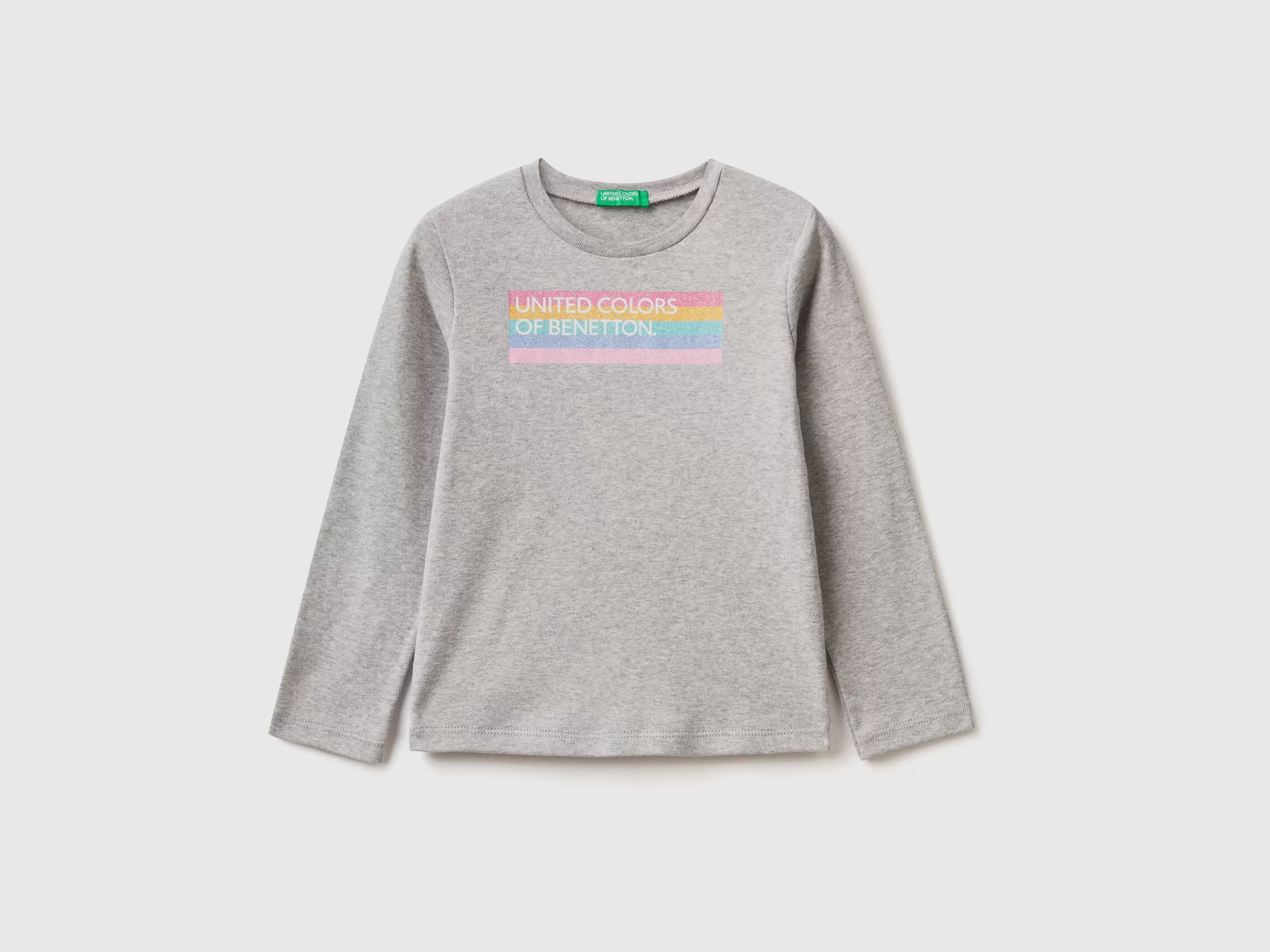 T-Shirt De Manga Comprida Com Estampa Glitter^Benetton Shop