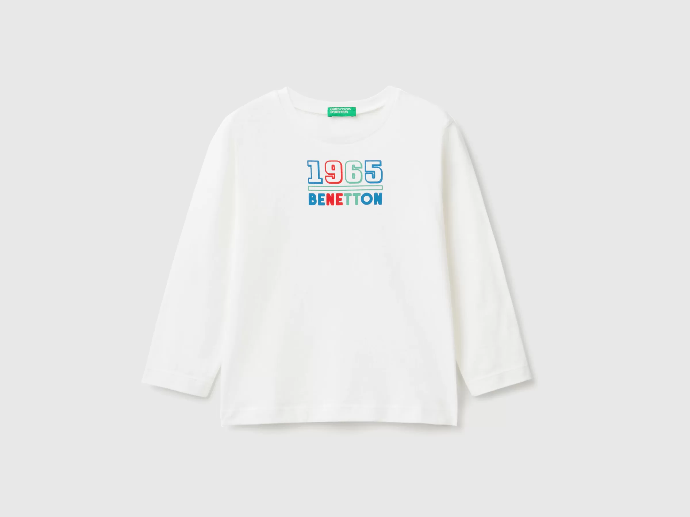 T-Shirt De Manga Comprida Em Algodão Organico^Benetton Store