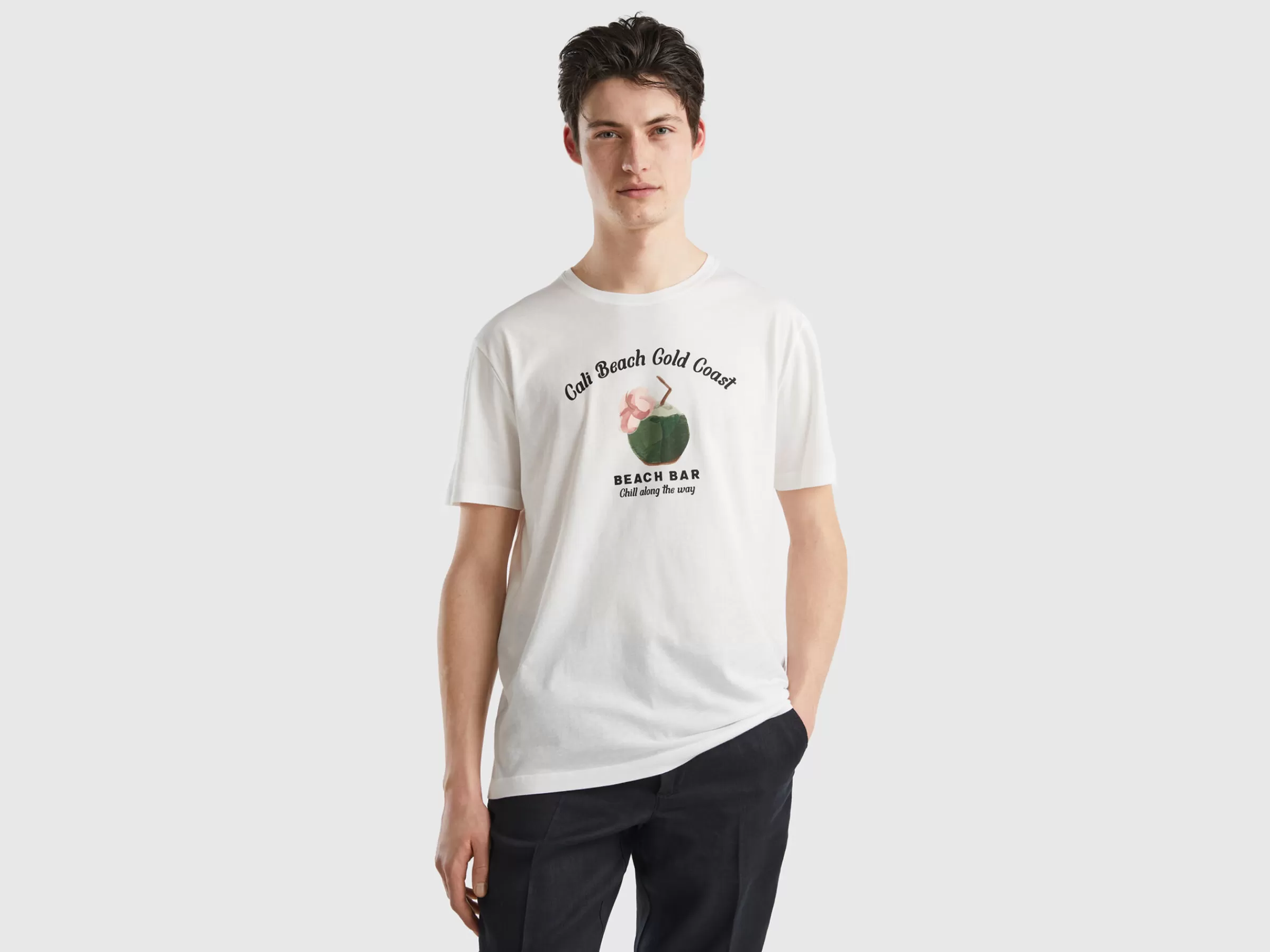 T-Shirt Em Algodão Puro Com Estampa^Benetton Online