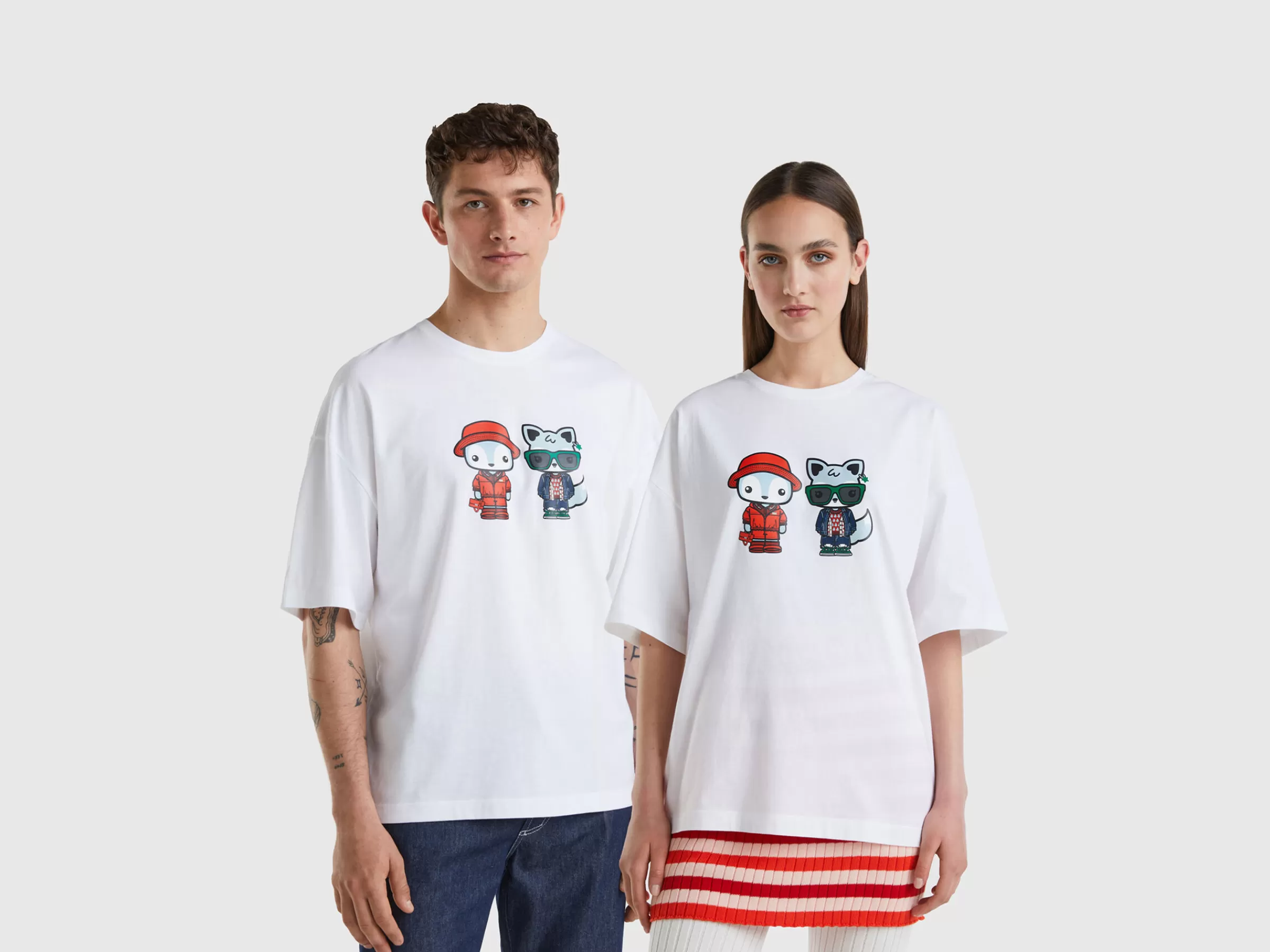 T-Shirt Oversized Branca Be Family^Benetton Online