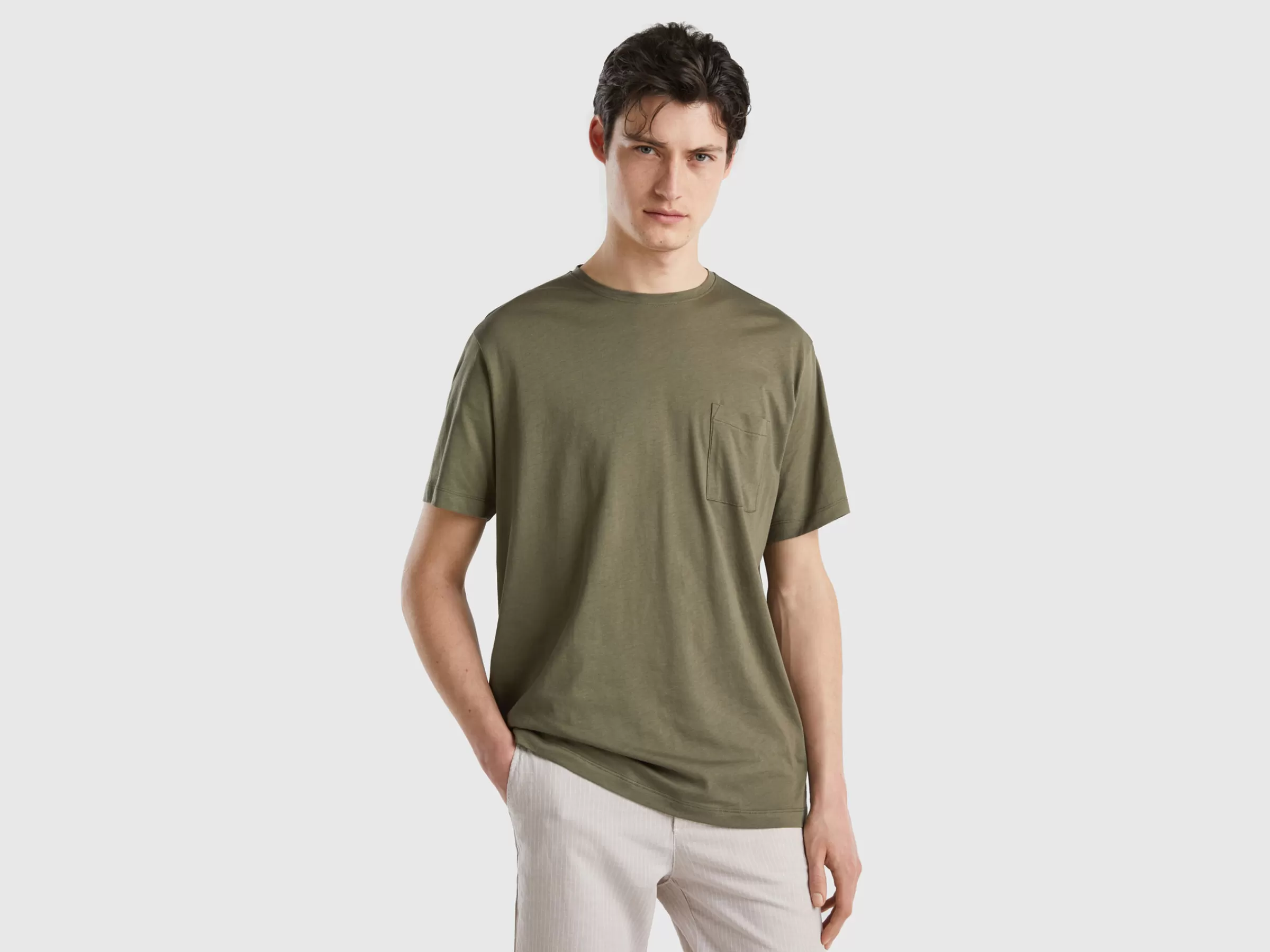 T-Shirt Oversized Com Bolso Pequeno^Benetton Discount