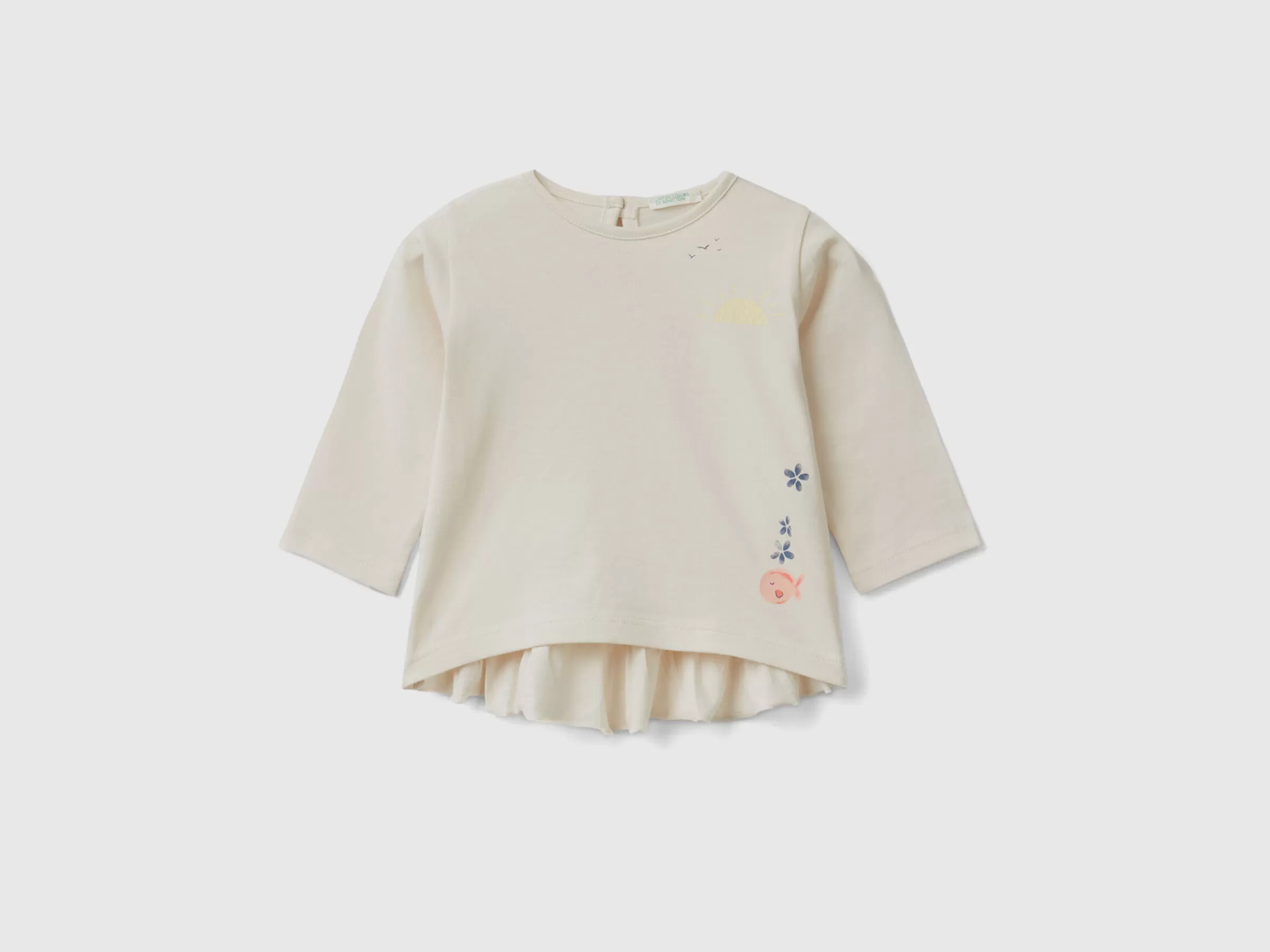 T-Shirt With Print And Ruffles^Benetton Cheap