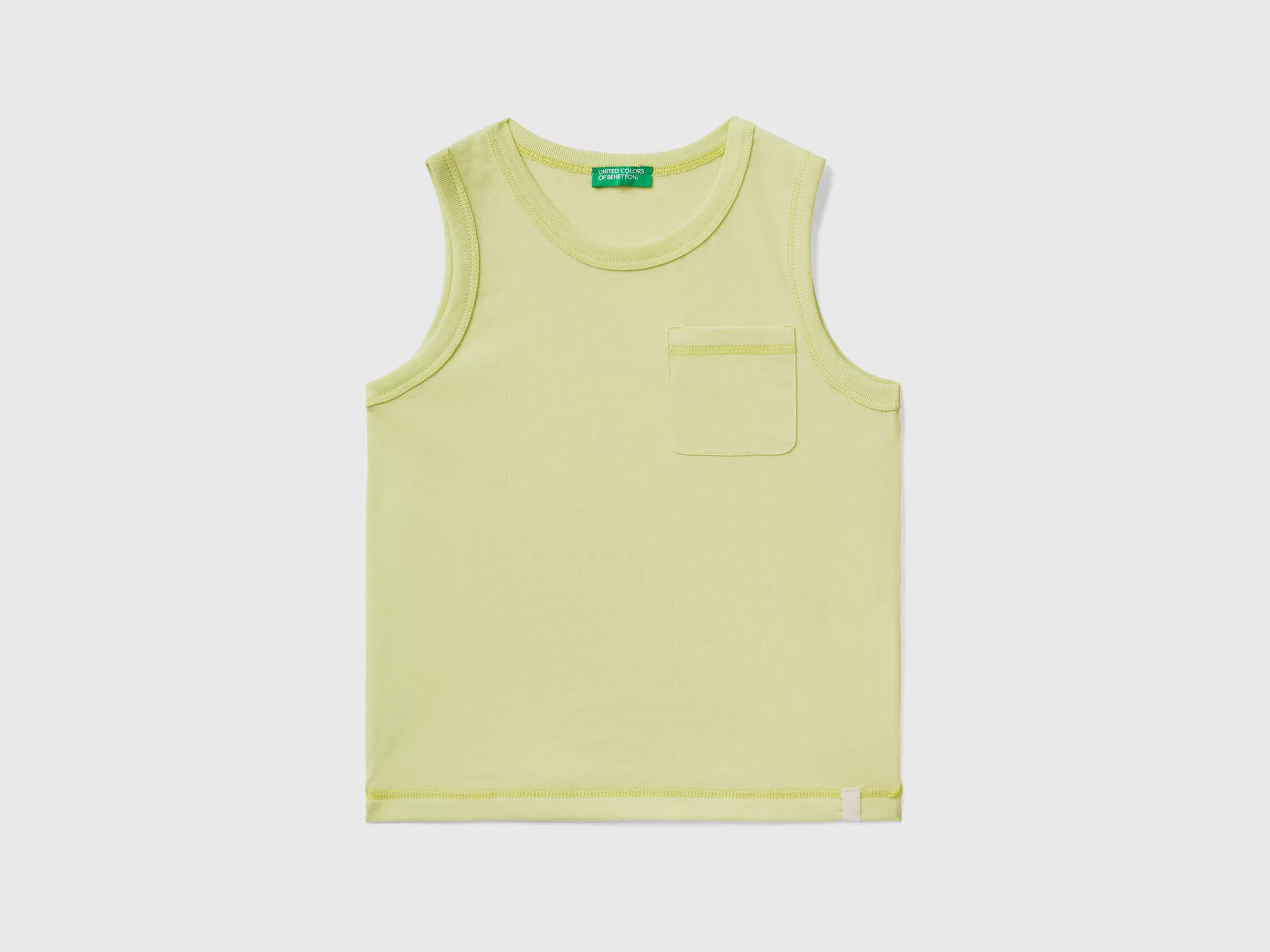 T-Shirts Sem Mangas Com Bolso Pequeno Em Tecido Reciclado^Benetton Fashion