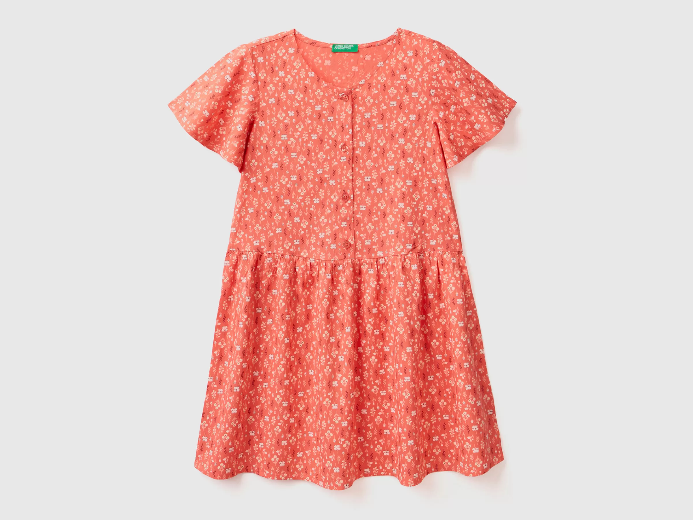 Vestido As Flores Em Viscose Sustentavel^Benetton Discount