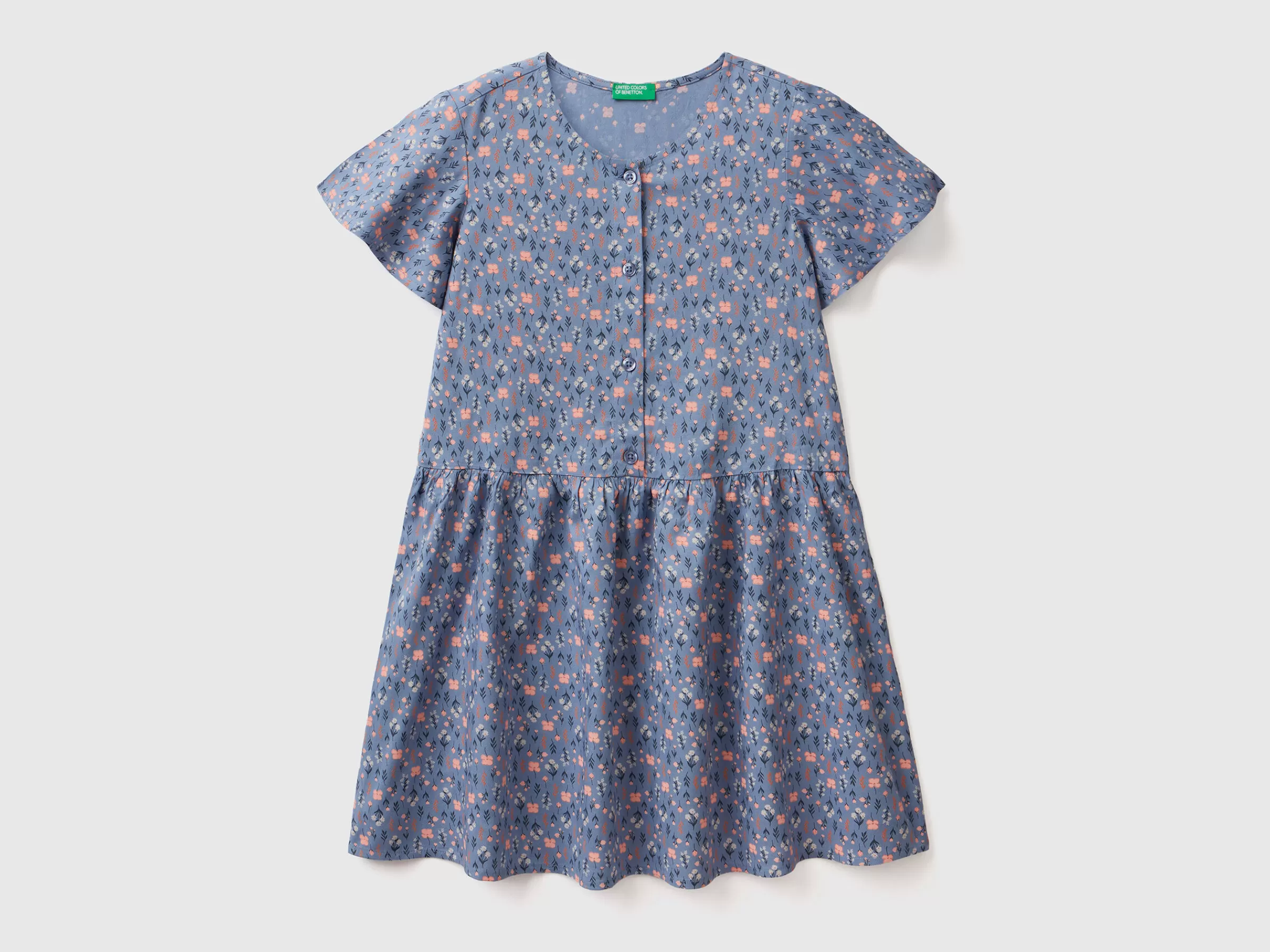 Vestido As Flores Em Viscose Sustentavel^Benetton Clearance