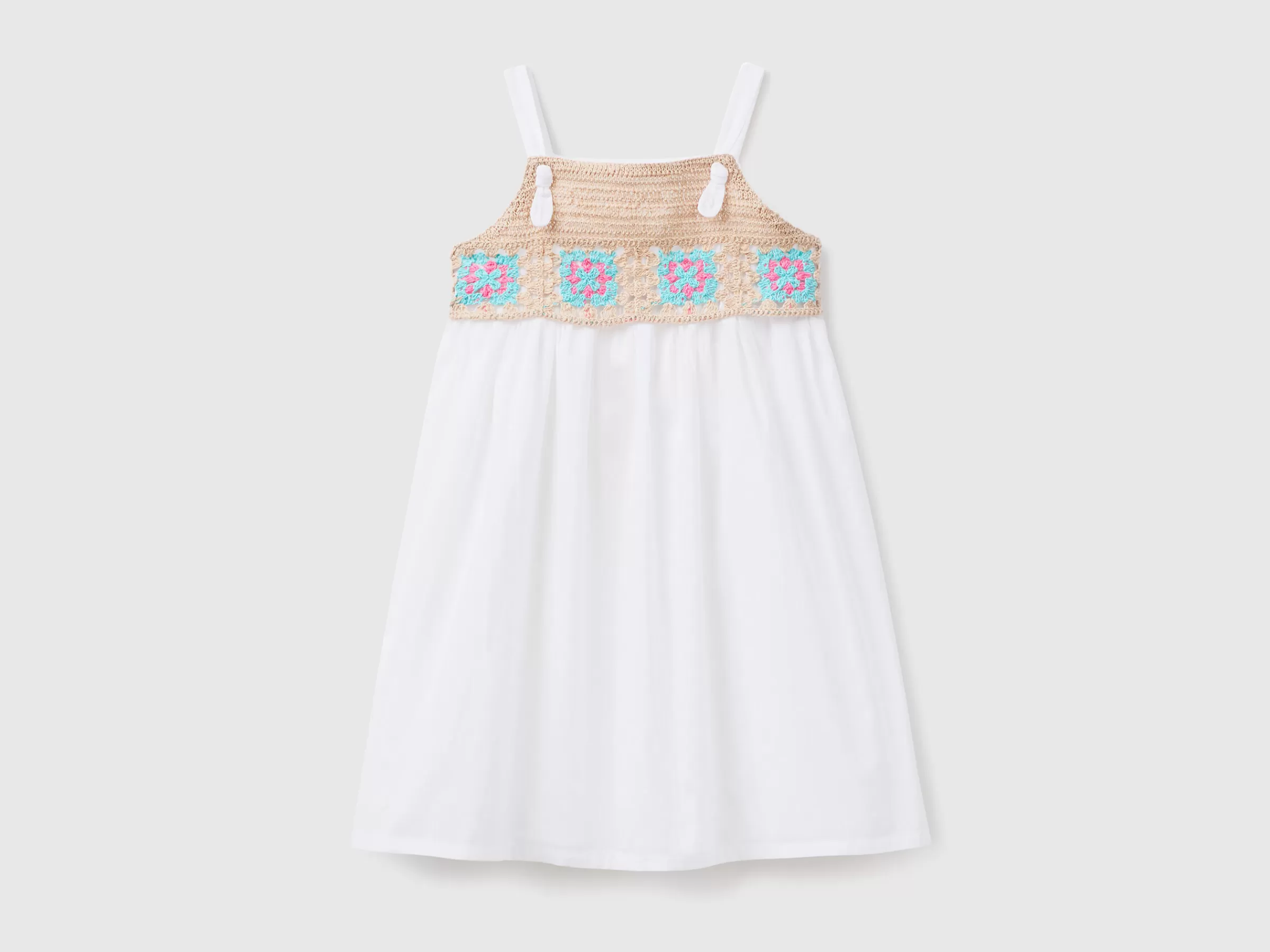 Vestido Com Corpete Croche^Benetton Cheap