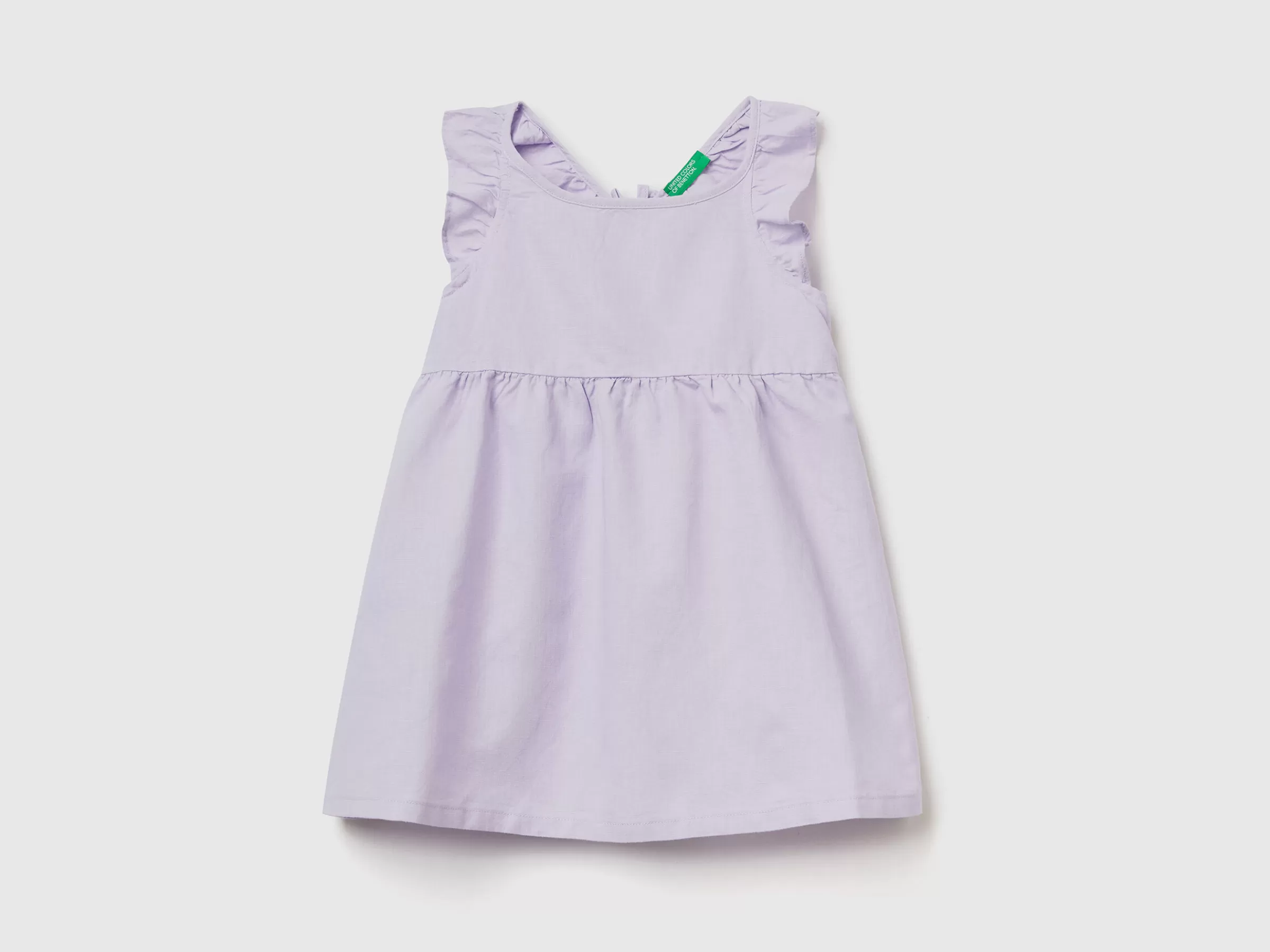 Vestido Com Folho Em Mescla De Linho^Benetton Cheap