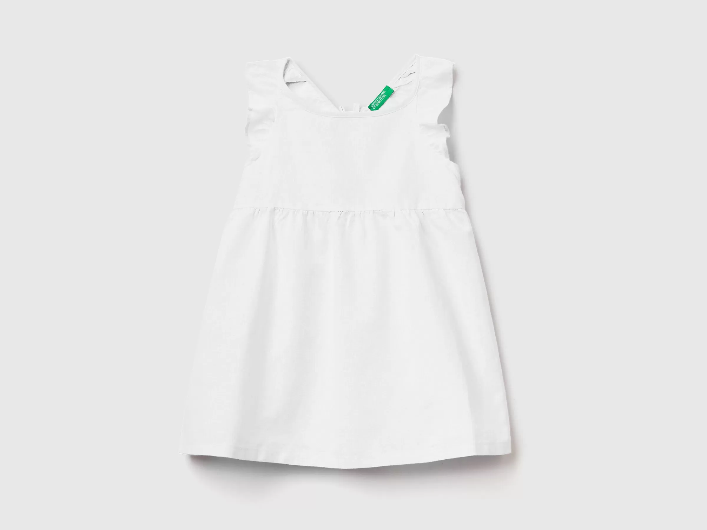 Vestido Com Folho Em Mescla De Linho^Benetton Online