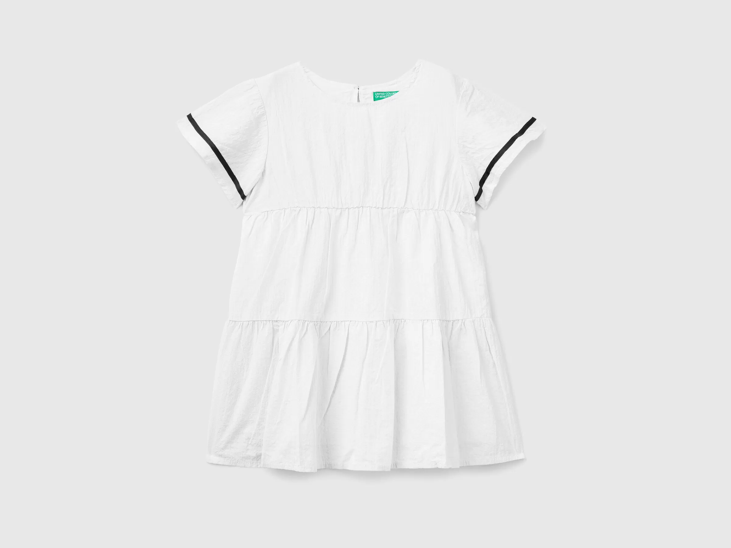 Vestido Curto Com Folhos^Benetton Sale