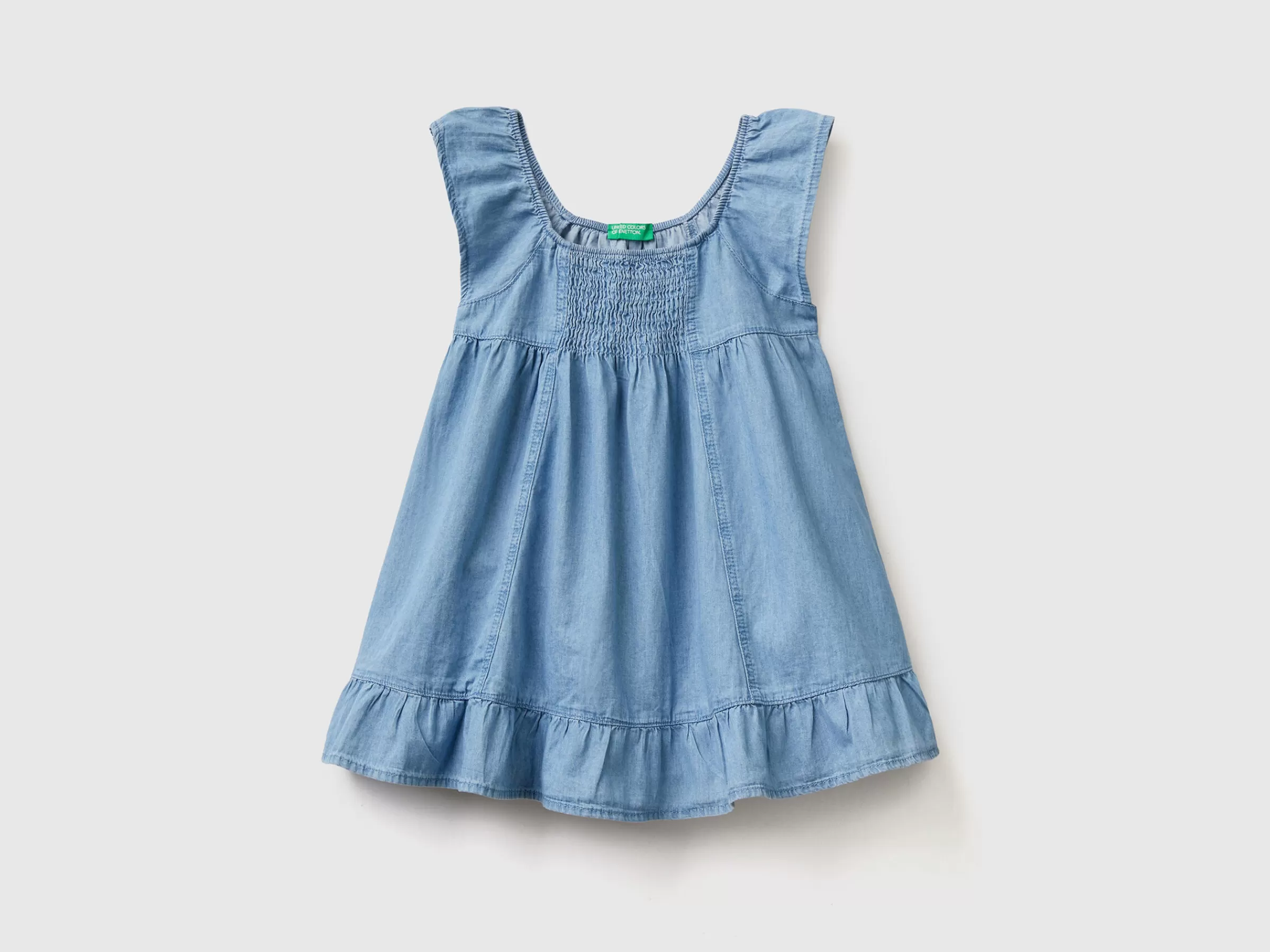 Vestido Em Chambray Com Folho^Benetton Best