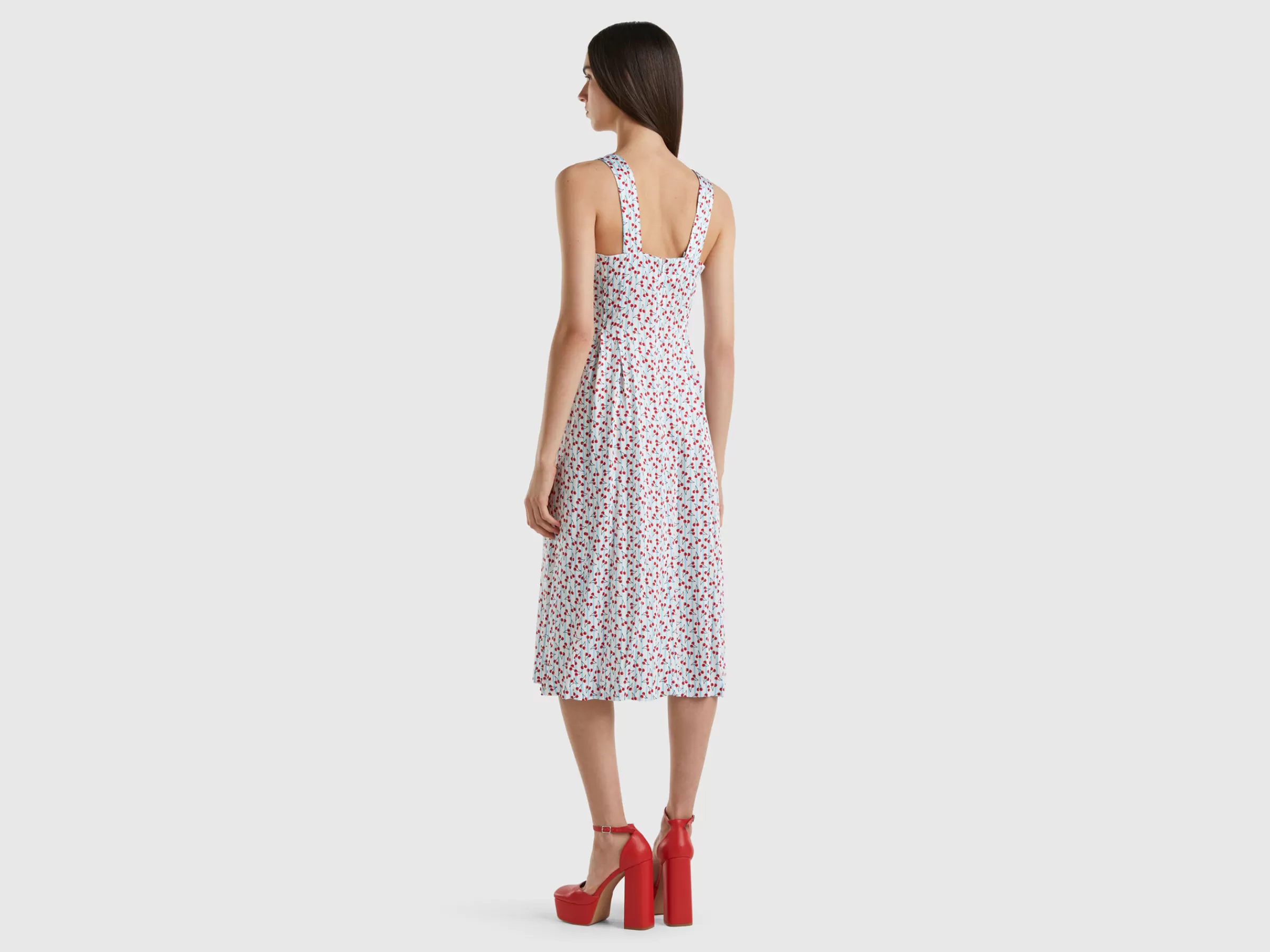 Vestido Midi Com Estampa Cerejas^Benetton Cheap