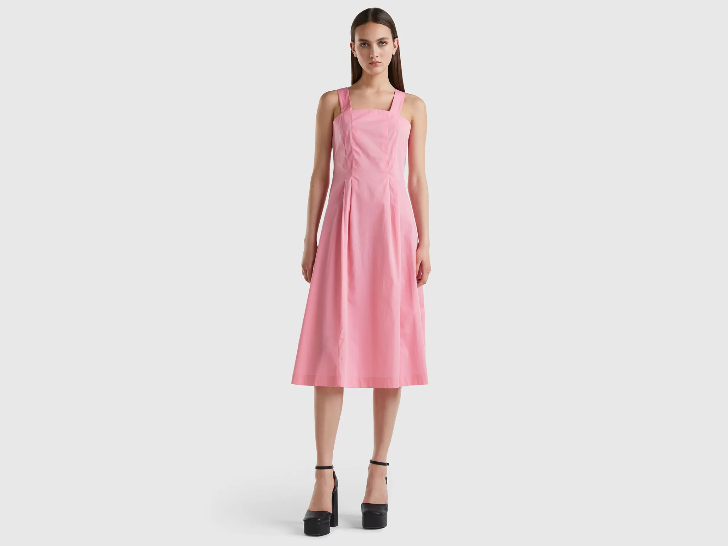 Vestido Midi Em Algodão Leve^Benetton Best