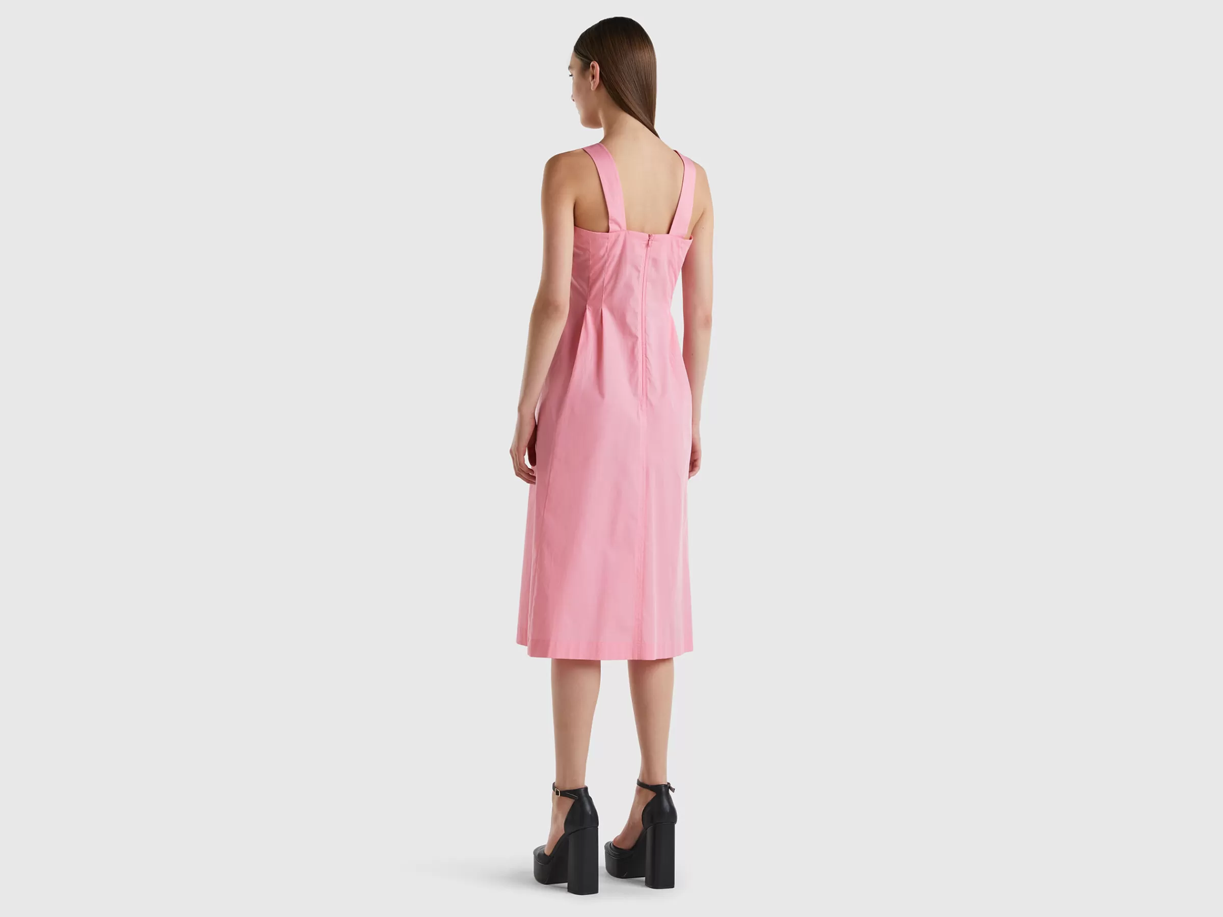 Vestido Midi Em Algodão Leve^Benetton Best