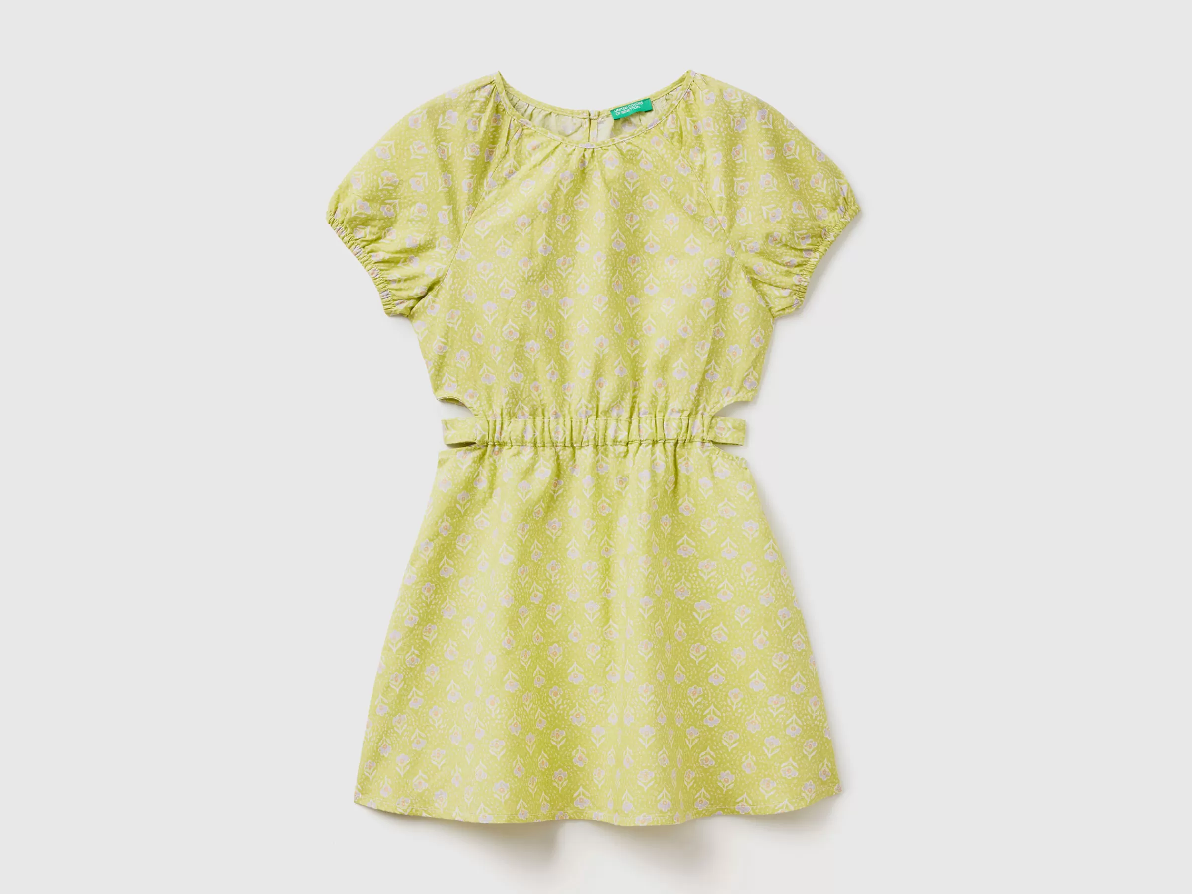 Vestido Padrao Em Linho Misto^Benetton New