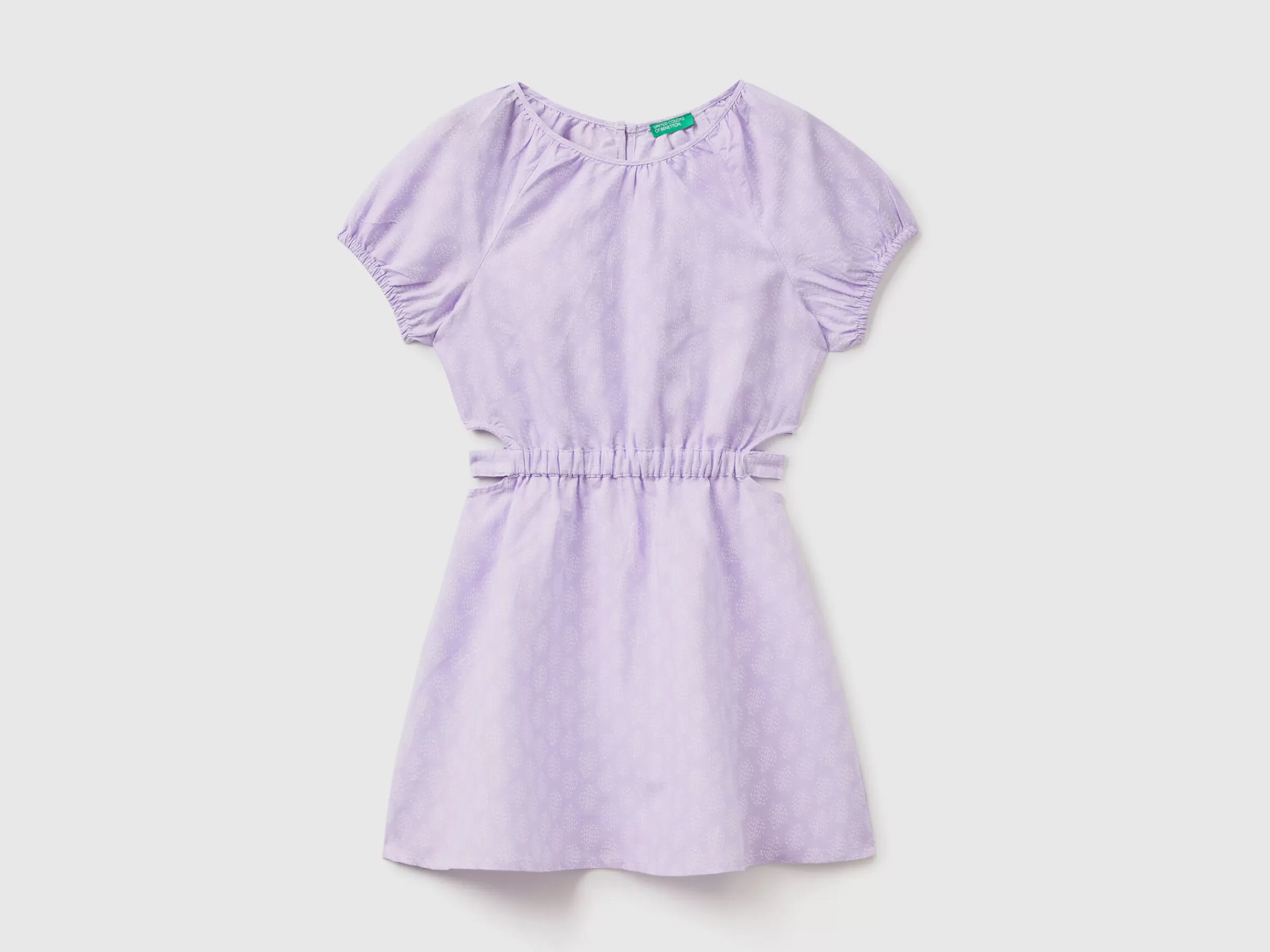 Vestido Padrao Em Linho Misto^Benetton Cheap