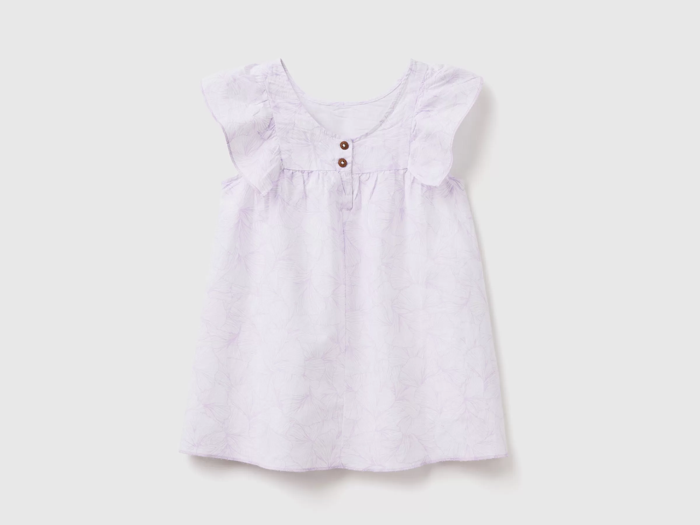 Vestido Padrao Em Mescla De Linho^Benetton Shop